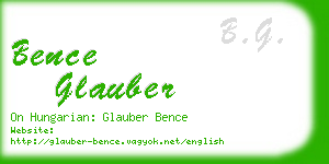 bence glauber business card